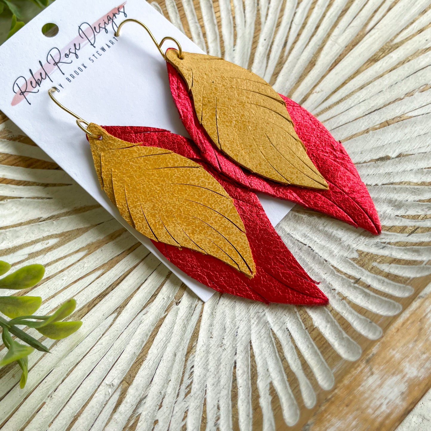 KC Double Feather Earrings