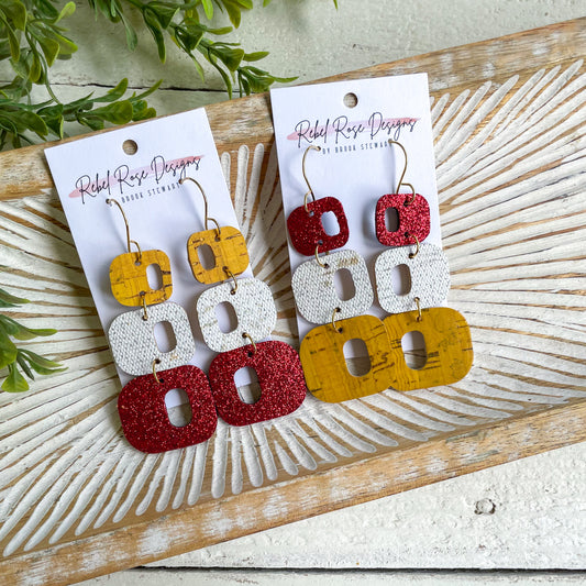 KC Retro Square Earrings