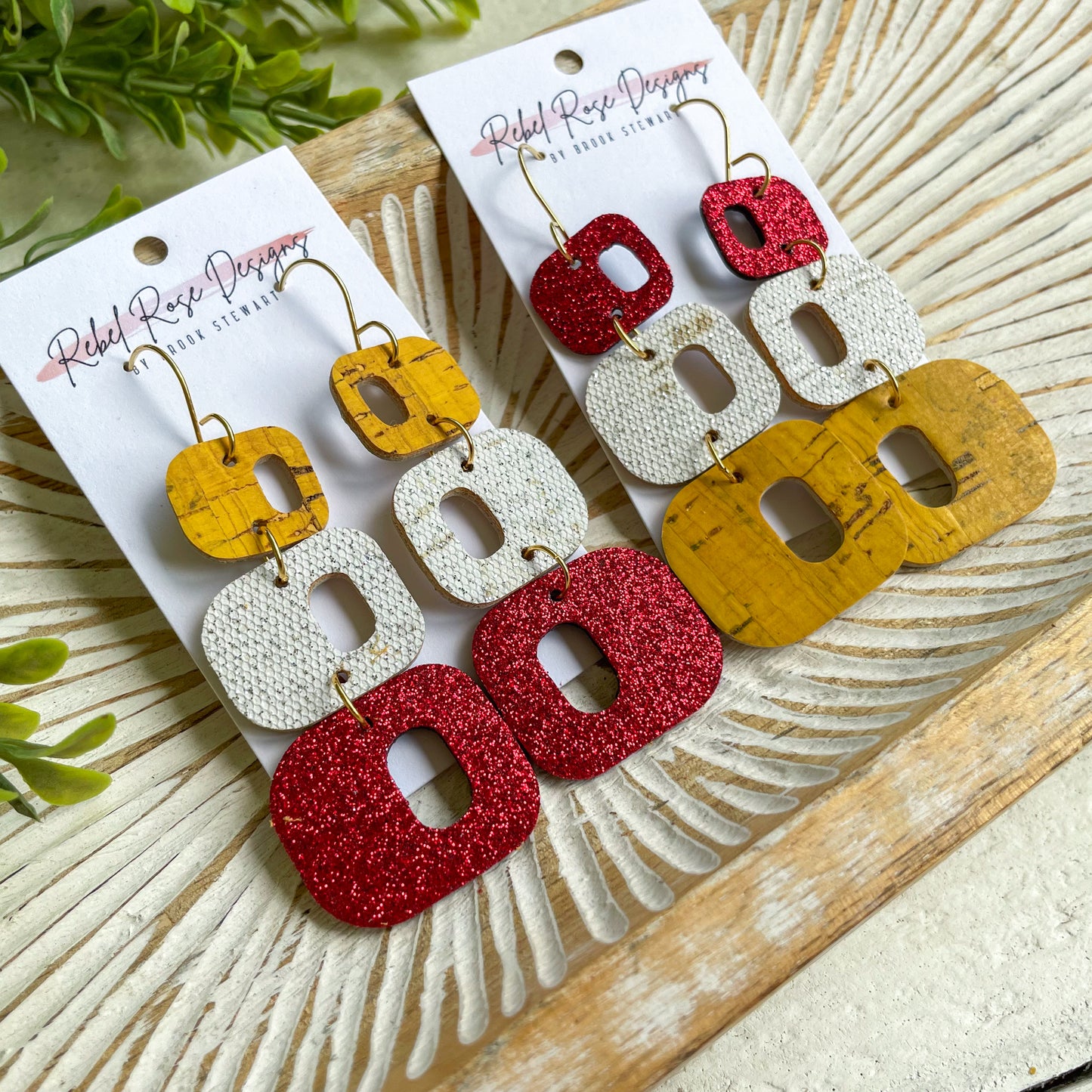 KC Retro Square Earrings