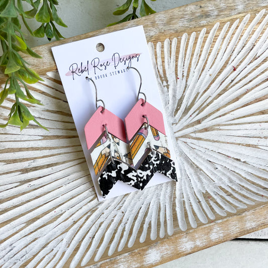 Chevron Pencil Earring