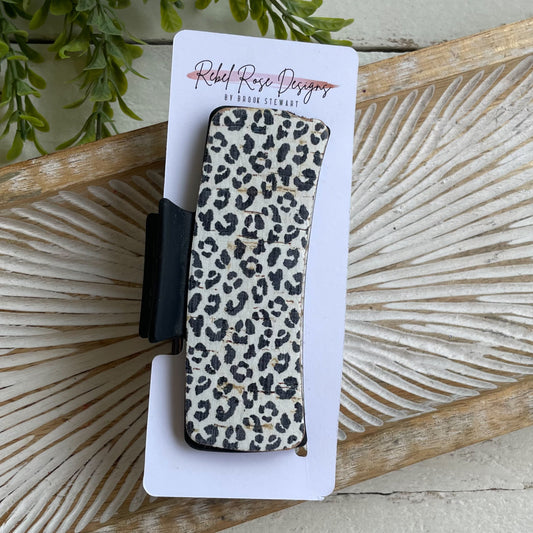 Large Black and Off White Claw Clip