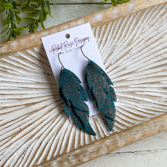 Quincy Feather - Teal Copper Dream