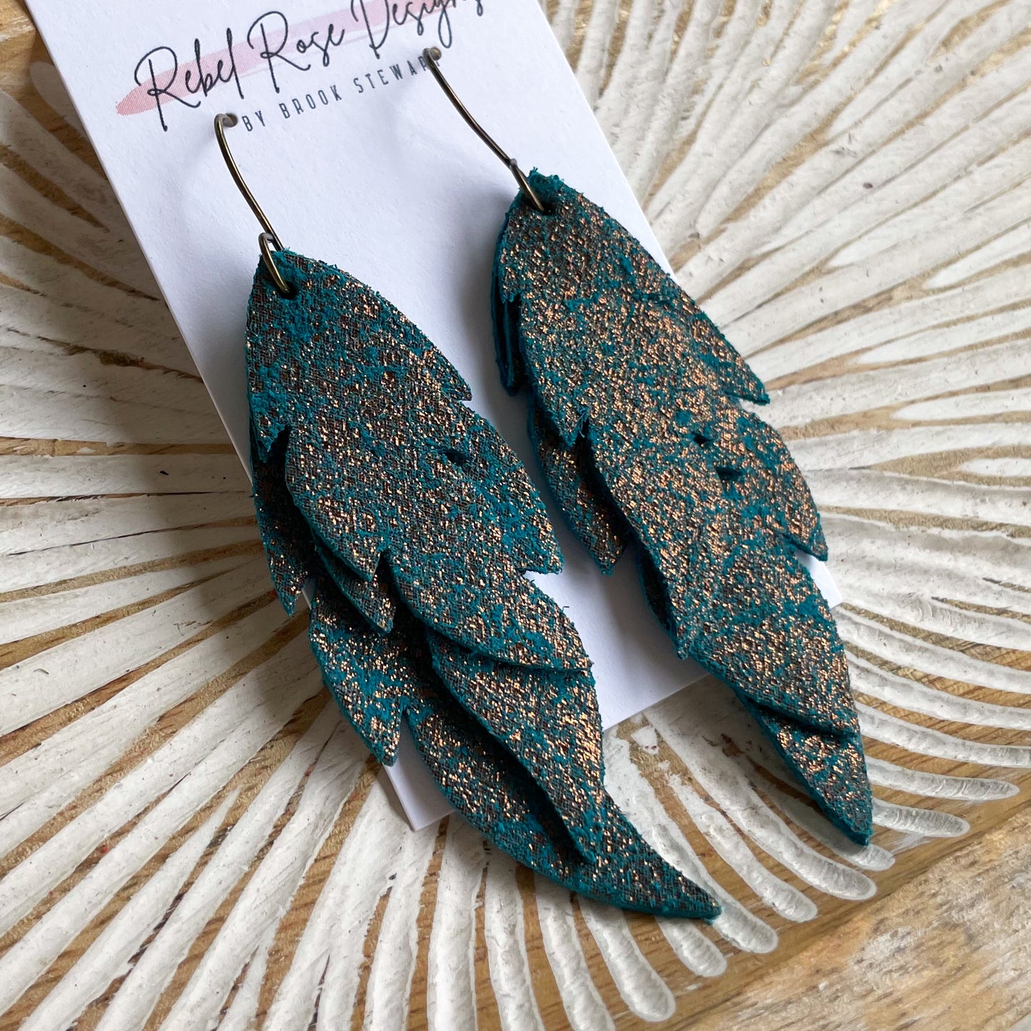 Quincy Feather - Teal Copper Dream