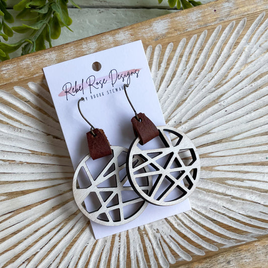 Abstract Line Wooden Earrings