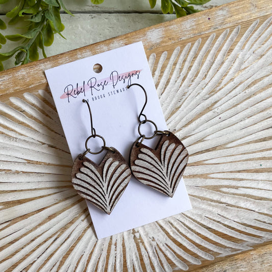 V Top Whispy Boho Wood Earrings