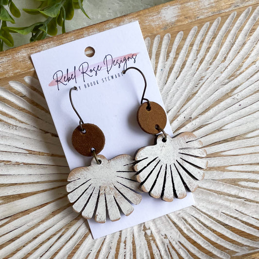 Boho Petal Wood Earrings