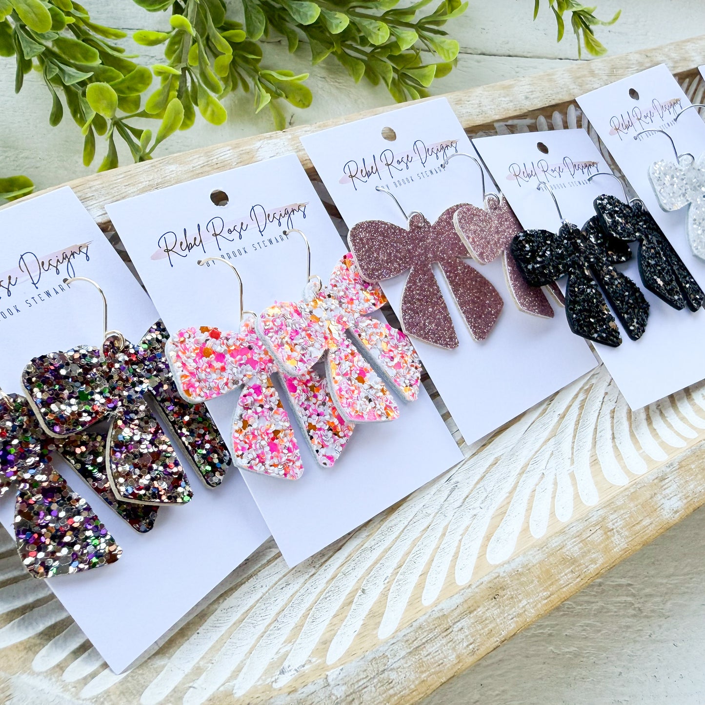 Fancy Glitter Bows (Multiple Colors)